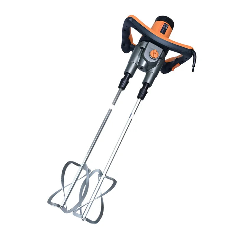 1800W Electric Concrete Double Lever Mixer Portable Handheld Concrete Cement Mixer 6 Speed Adjustab