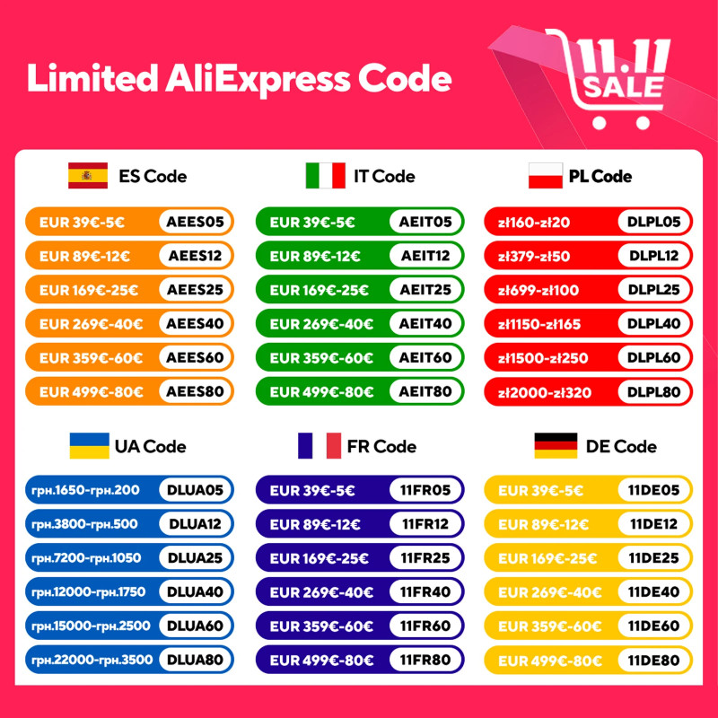 Promo code For 11.11 Sale! Shop with promo code to save money, Limited quantity, first come first s