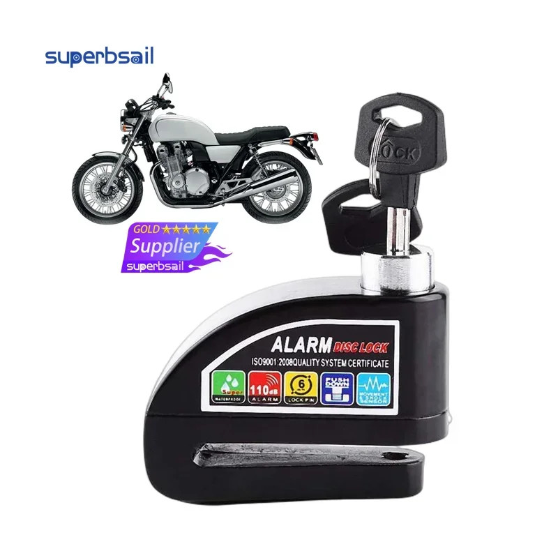 Motorcycle Scooter Alarm Anti-theft Wheel Disc Brake Lock