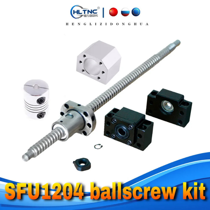 SFU1204 RM1204 SFS1205 1210 Rolled Ball Screw C7 With End Machined+Ball Nut+Nut Housing+BKBF10 End