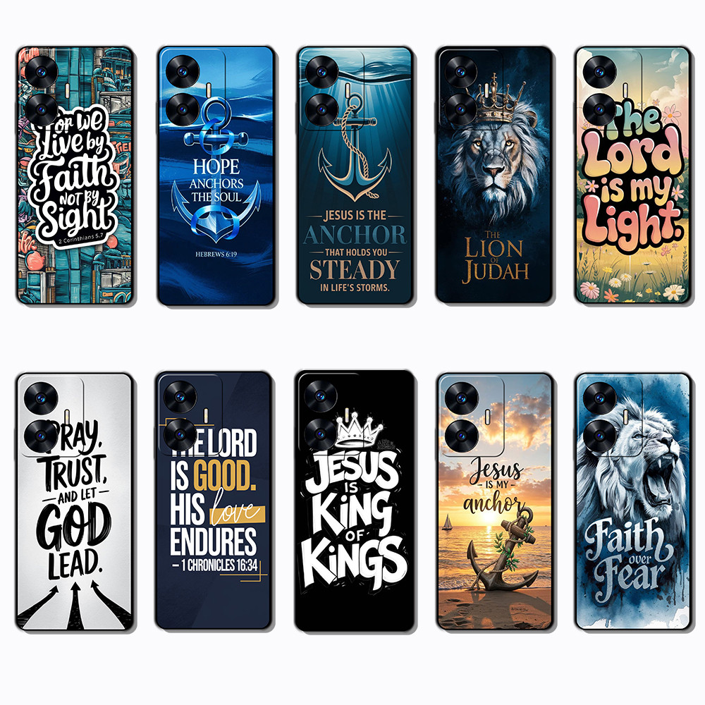 Realme C55 EB12 The Bible เคสโทรศัพท์สีดํานุ่มแฟชั่น