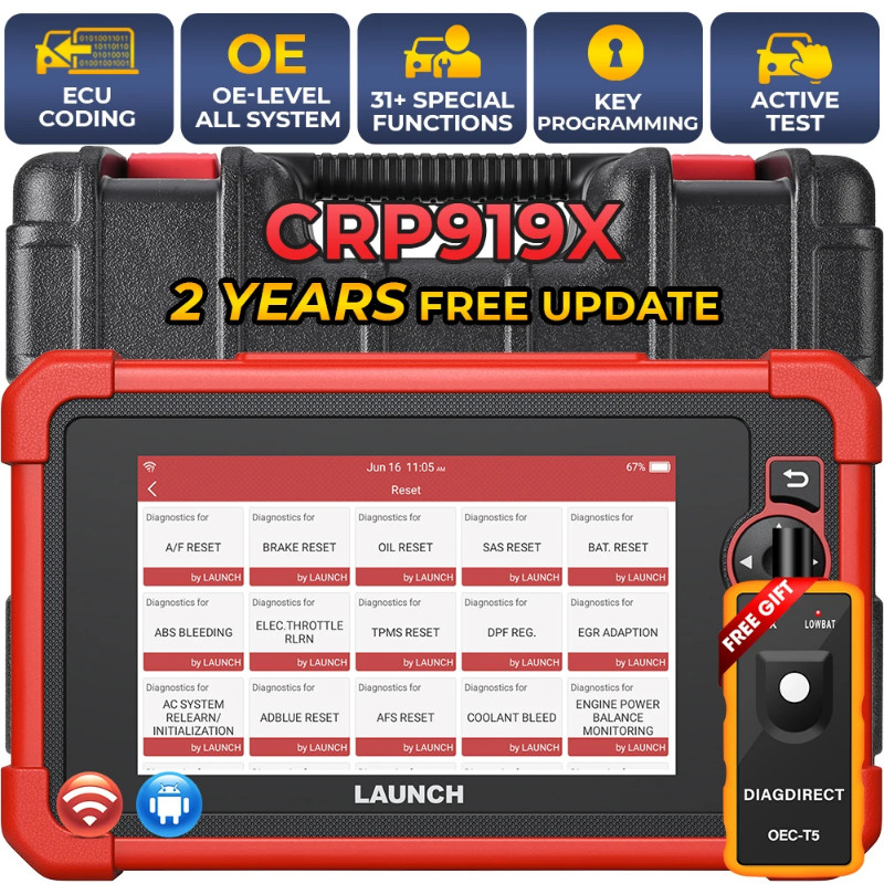 LAUNCH X431 CRP919X OBD2 Scanner Professional Automotive Scanner Launch Diagnostic Tools ECU Coding