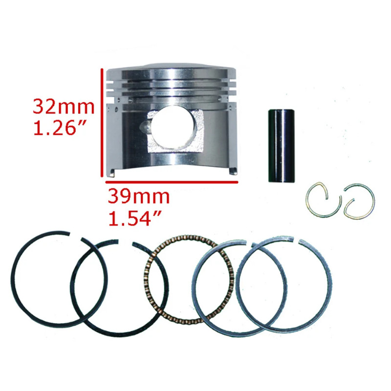 GY6 50cc Piston Kit,39mm Piston for Scooter,Moped with GY6 50cc Engine,139QMB engine.