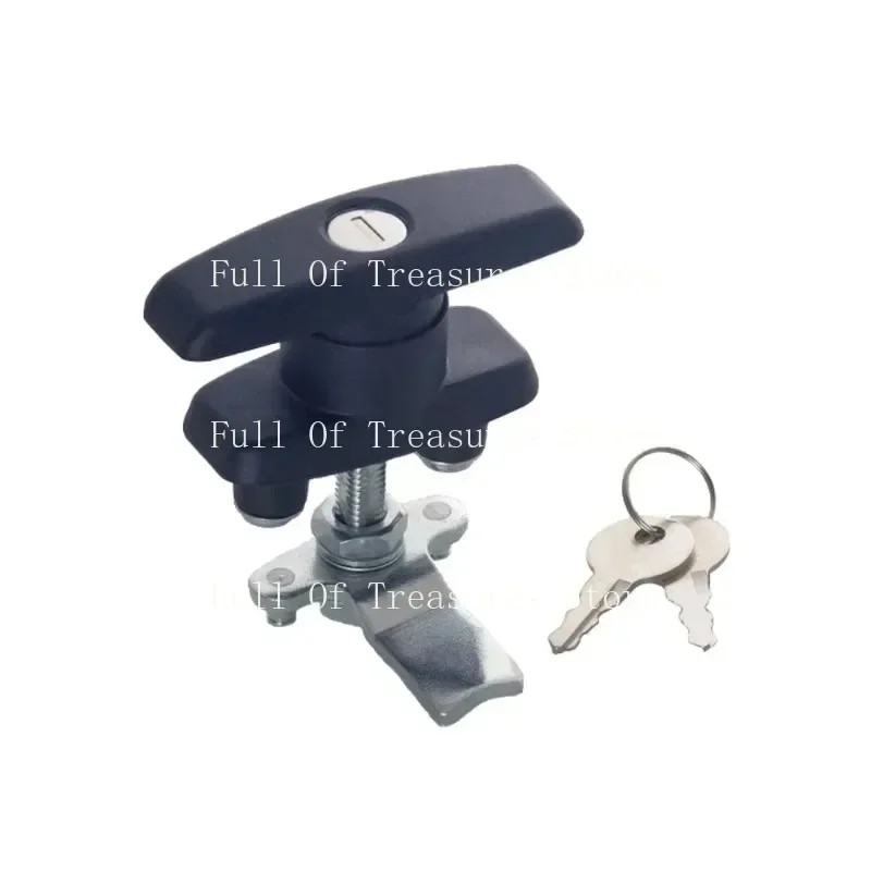 T Handle Latch/Lock Keyed Alike Black Coated Fit for Cabinets Garage Letter-box Drawer File cabinet
