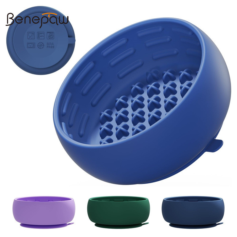 Benepaw Lick Mat Slow Feeder ชามสุนัขซิลิโคนลื่นสําหรับความวิตกกังวลบรรเทา Digestiveon Aid เครื่องล้างจานปลอดภัย