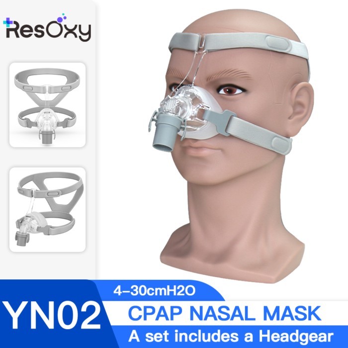 YUWELL Nasal Mask CPAP Mask With Headgear Silicon Gel Cushions for Auto CPAP Machine Sleep Apnea Na