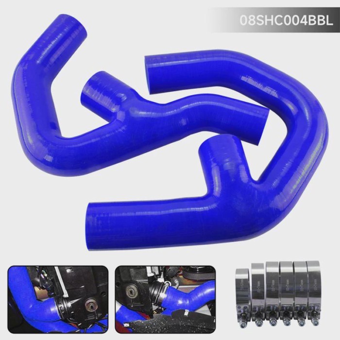 Black/Blue/Red Silicone Intercooler Hose Fits for A3 Golf GTI Jetta MKV 2.0T Turbo FSI w/Clamps