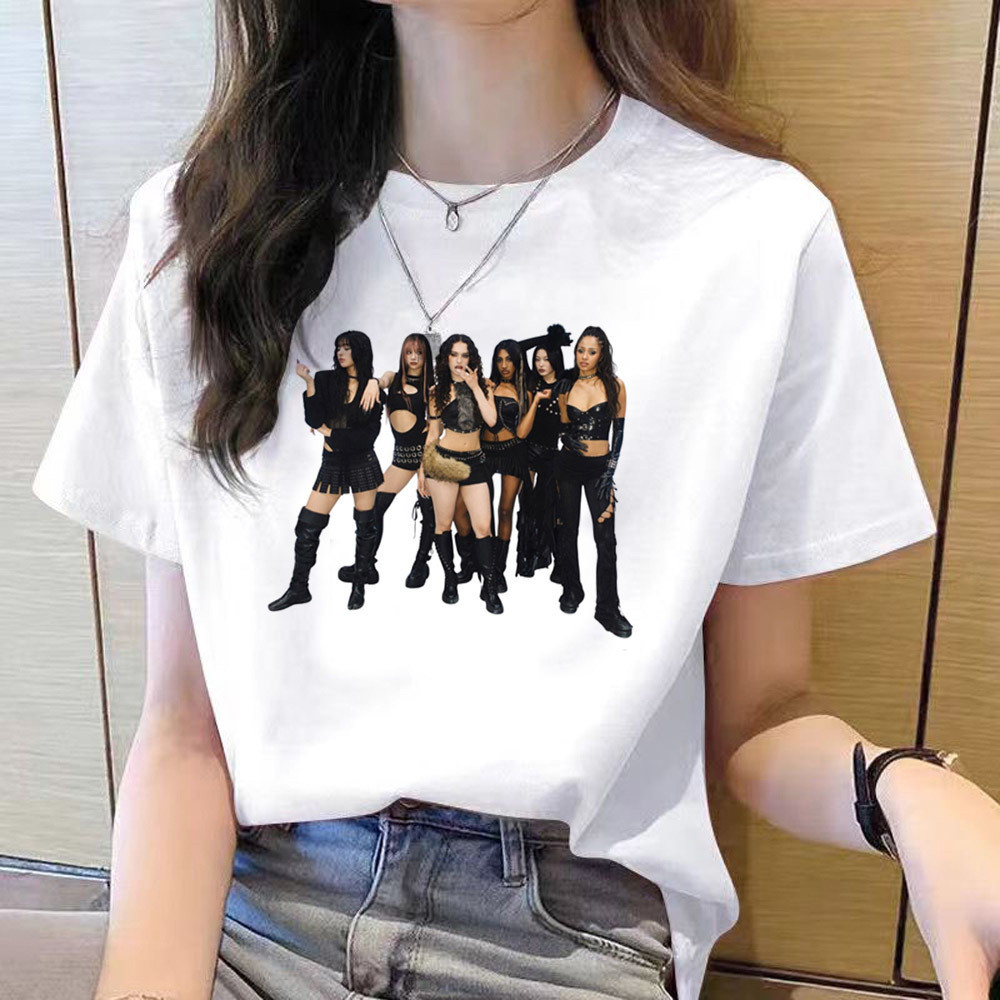 Katseye T-Shirt สไตล์ฮาราจุกุ กราฟิคแบบมังงะ สำหรับสวมใส่ในทุกวันและงานปาร์ตี้