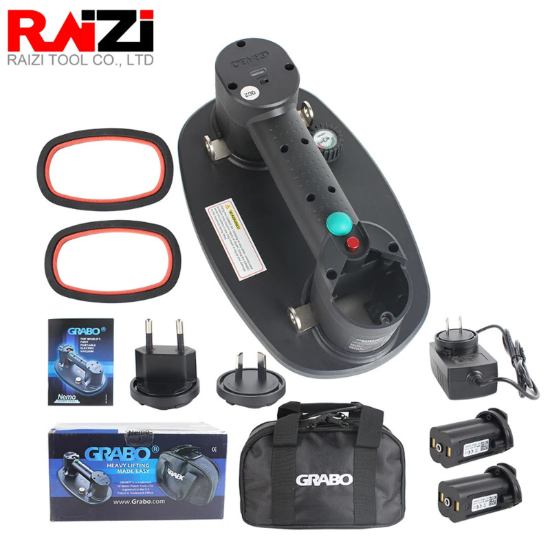 Raizi GRABO Electric Vacuum Suction Cup for Granite Glass Tile Wood Dry-Wall Heavy Slab Moving tool