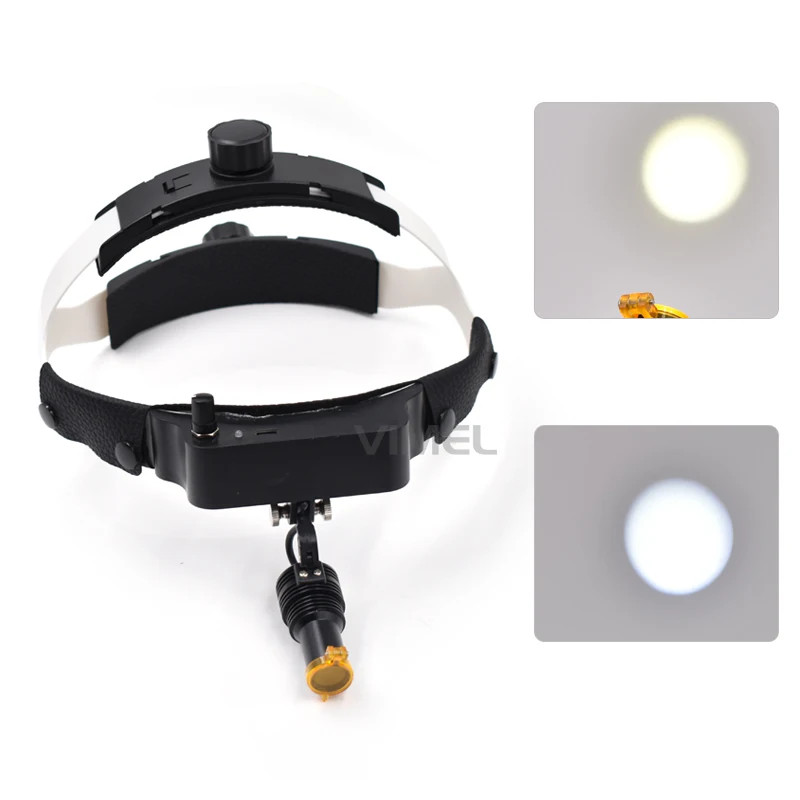 Dental Medical LED Headlight Headband Wireless Surgical Light with Optical Filter Adjustable Bright