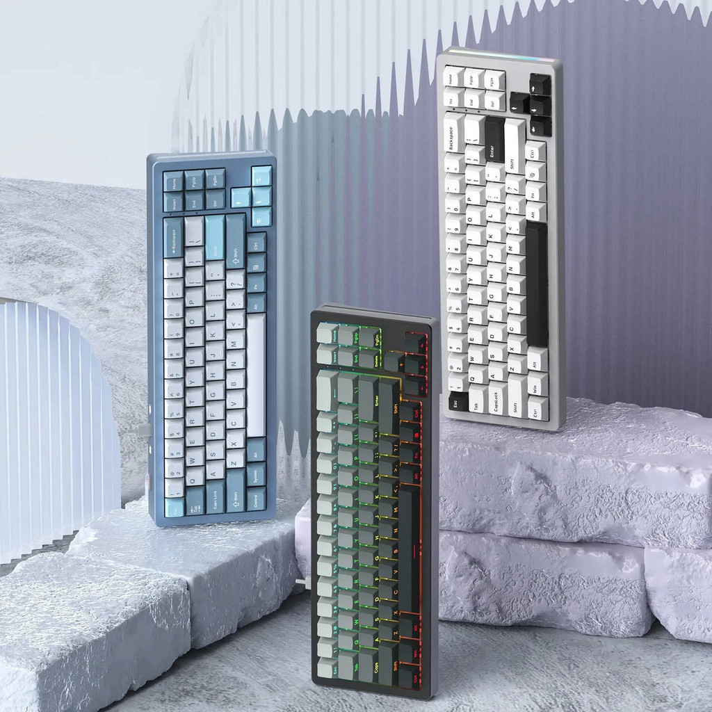 Womier S-K71 Tri-Mode แป้นพิมพ์ปะเก็น 68% อลูมิเนียมคีย์บอร์ด Hot-Swap RGB Backlit คีย์บอร์ดเกมสําหร