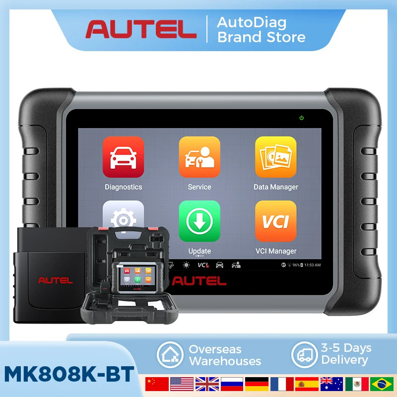 Autel MaxiCOM MK808K-BT Scanner OBD2 Automotive Car Diagnostic Tool Key Coding Active Test Scanner