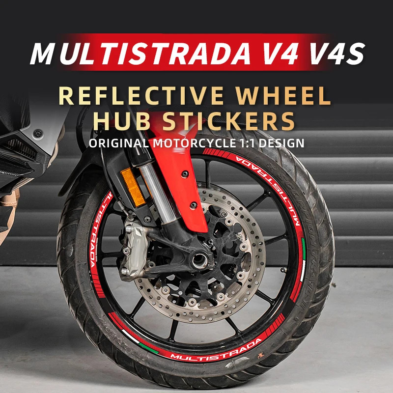 Rim Stickers Motorcycle For DUCATI MULTISTRADA V4 V4S Wheel Hub Safety Reflective Decals Of Bike Ac