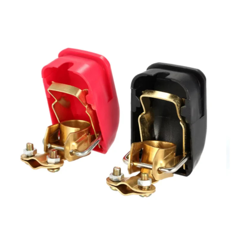 Battery Terminal Connectors 1 Pair Copper  Plate Quick Release Car Connector Battery Clamps Top Pos