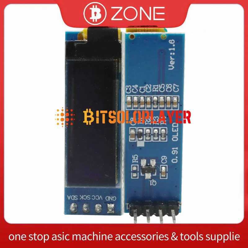 0.91 นิ้ว 128x32 IIC I2C สีขาว OLED จอแสดงผล LCD DIY โมดูลสําหรับ Bitaxe Gamma Supra Ultra Bitcoin M