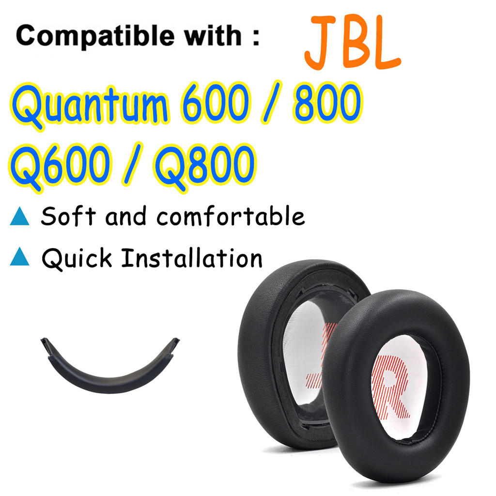 เปลี่ยนฟองน้ําแผ่นรองหูฟังสําหรับ JBL Quantum 600 Quantum 800 Q600 Q800 เบาะโฟมแบบนุ่ม