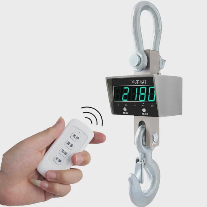 Electronic Crane Scale 5 Tons Wireless Hand-held Printing Crane Pound 3T Crane Weighing 10t Driving