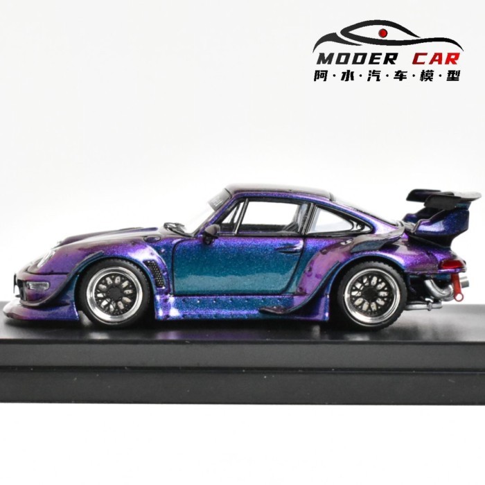 Street Weapon SW 1: 64 Porsche 993 Wide Body RWB ดัดแปลง Chameleon โมเดลรถโลหะผสม