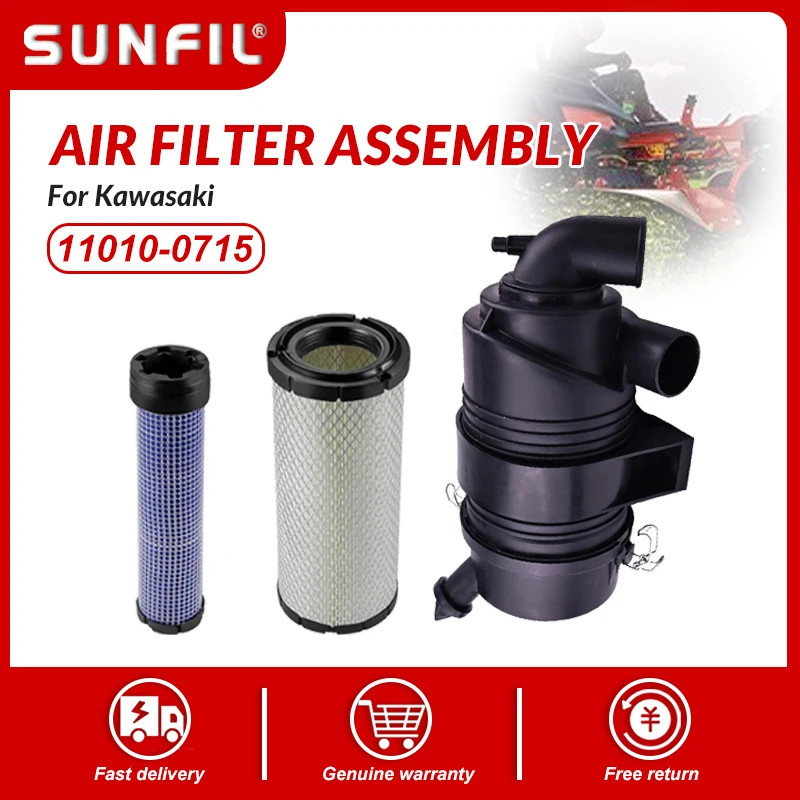 11010-0715 Air Filter Assembly with filter 11013-7044 11013-7045 for  Kawasaki FX651V FX691V FX730V