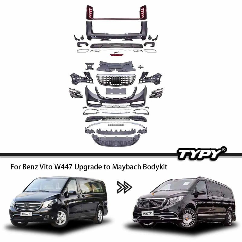 TYPY Body kit For Benz Vito V260 W447 Modified VS600 Maybach Styles Body Kits Front and Rear Bumper