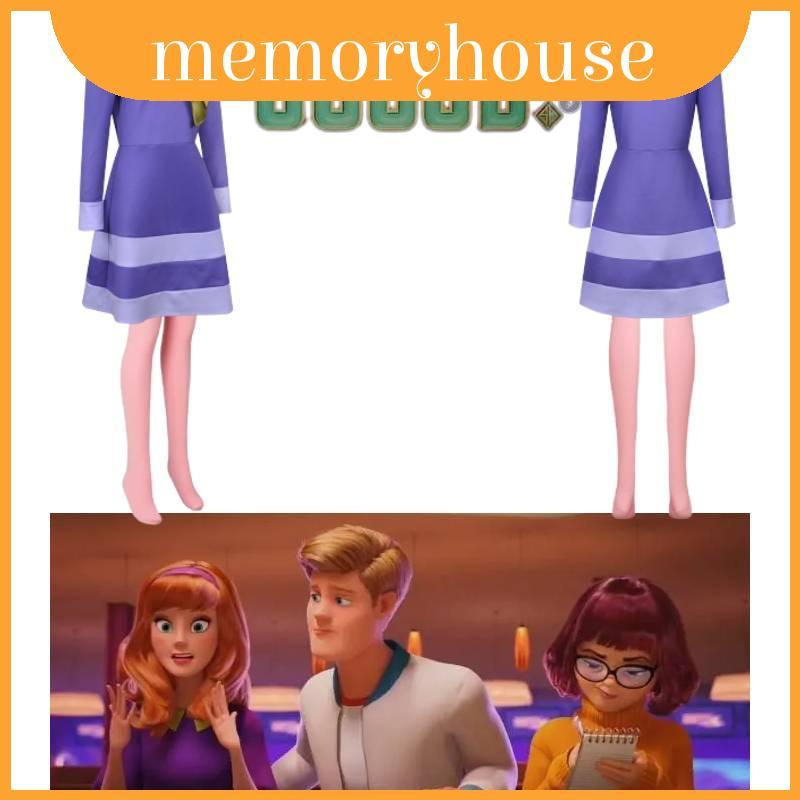 Daphne Vibrant Scooby-doo ชุดเดรสเครื่องแต่งกายที่สมบูรณ์แบบสําหรับสไตล์แฟชั่น Street