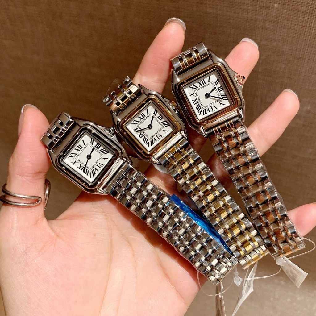 2026 การ์ดกีฬาแฟชั่น Home Cheetah Series Square Quartz Steel Band Watch Live Agent f33