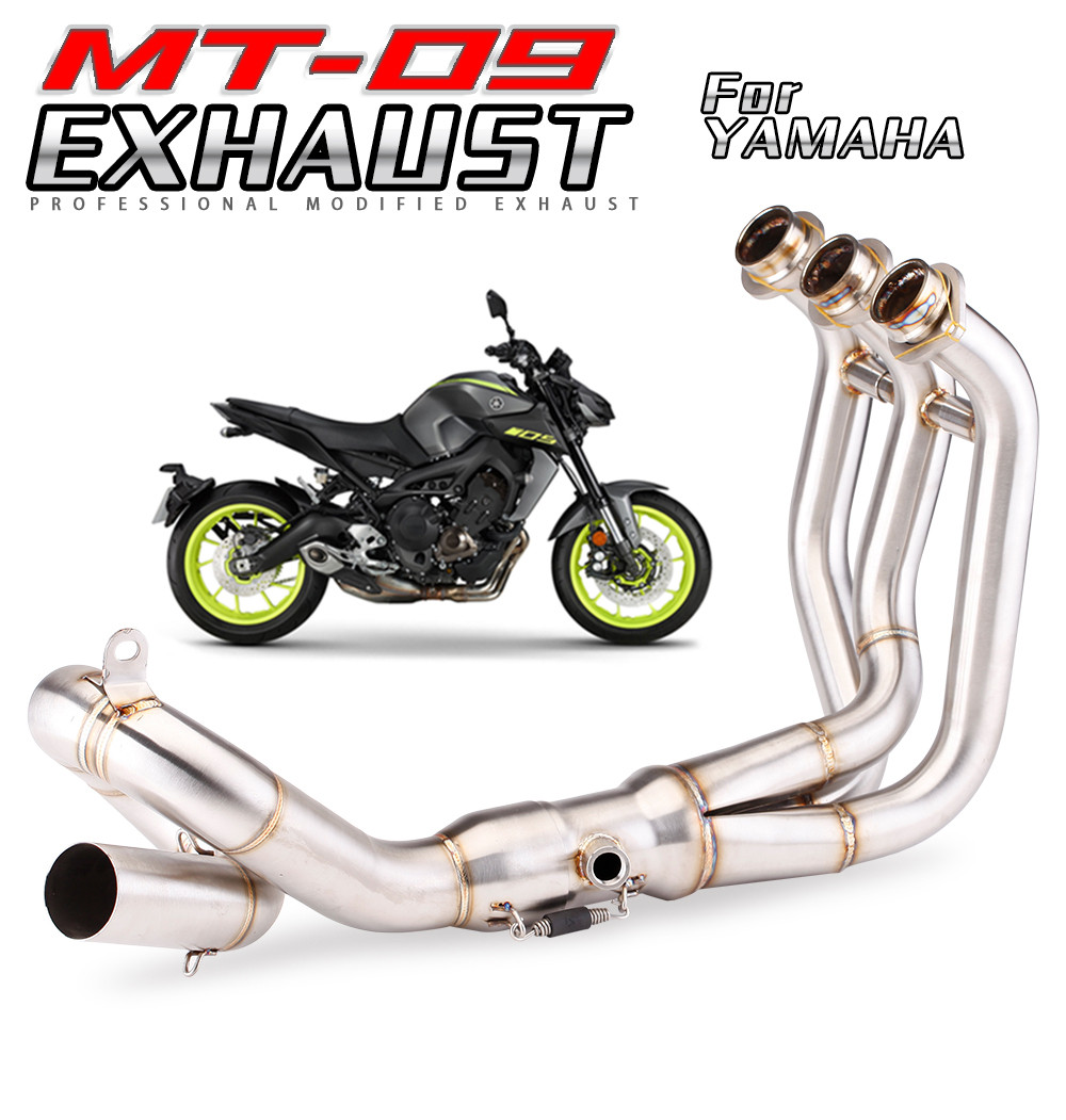 สําหรับ MT-09 FZ-09 FJ09 MT09 TRACER 900 GT 2014-2021 รถจักรยานยนต์ไอเสียหนีระบบปรับเปลี่ยนด้านหน้า 