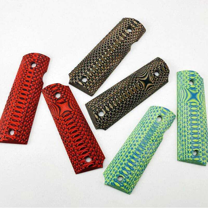 2ชิ้นยุทธวิธีปืนพก1911ขนาดเต็มGrips 3สีG10 Grips Custom GripsวัสดุCNC 1911อุปกรณ์เสริม