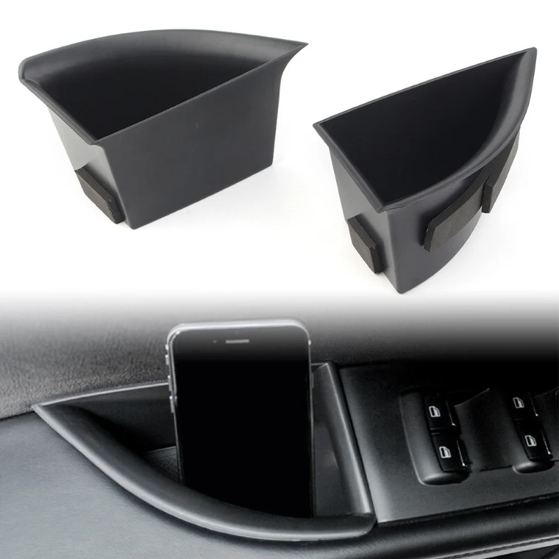 2PCS Car Front Door Handle Armrest Storage Box Organizer Container Holder For Lincoln MKX 2016-2018