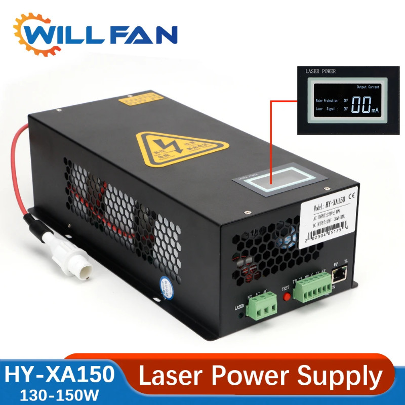 Will Fan HY-XA150 150W Co2 Laser Power Supply Source For 130-150W Co2 Laser Tube And Laser Cutting