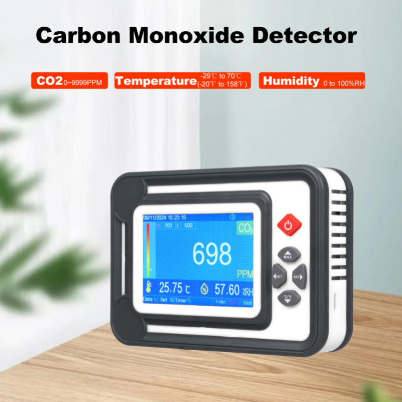 TL-2000E 3 in 1 Carbon Monoxide Detector Digital CO2 Meter 9999PPM CO2 Analyzers With Temperature H