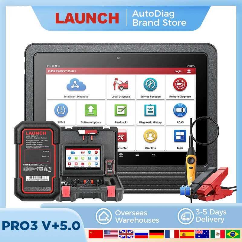 LAUNCH X431 PRO3 V+ 5.0 Diagnostic Tools Auto Scanner Mechanical OBD2 Car Diagnostic Scanner Topolo