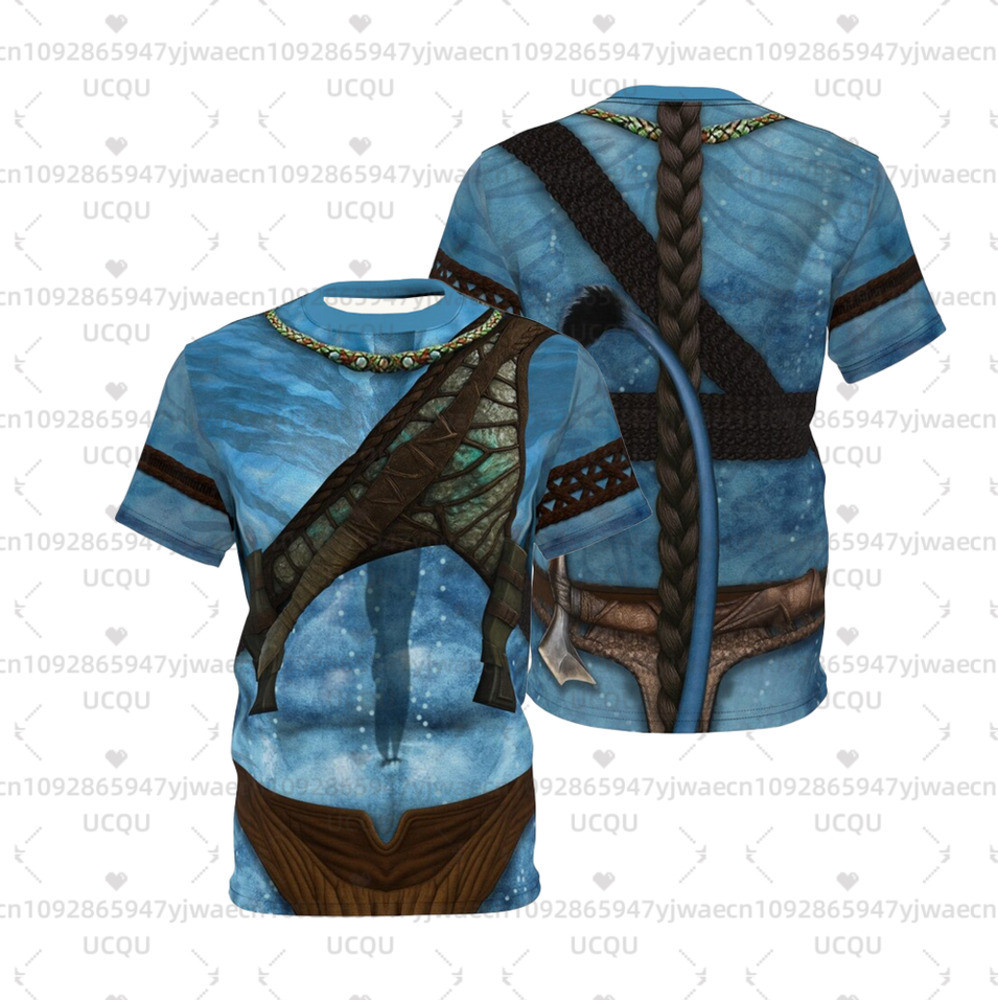 เสื้อยืดAvatar ตัวอักษร3D พร้อมลายFireและAshBoyJakeSully สำหรับเด็ก