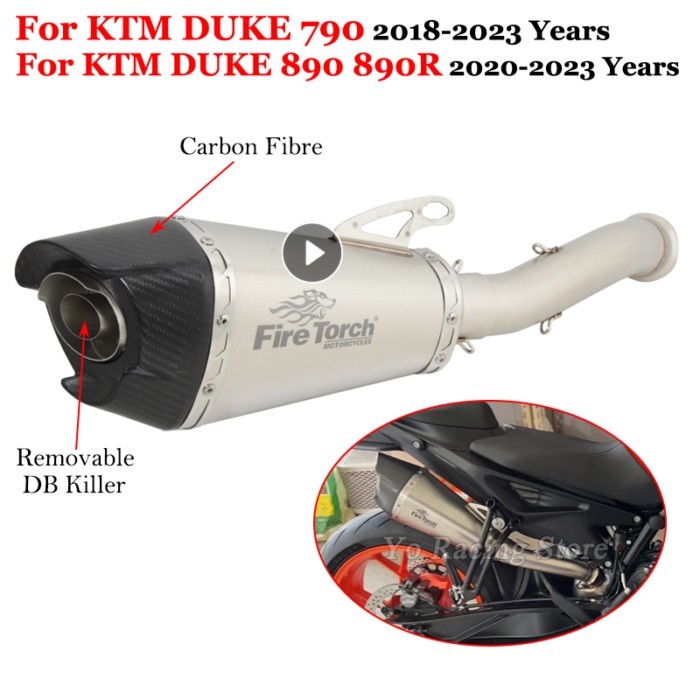 For KTM DUKE 790 890 890R R 2018 - 2023 Motorcycle AT2 Motorcycle Exhaust System Escape Mid Link Pi