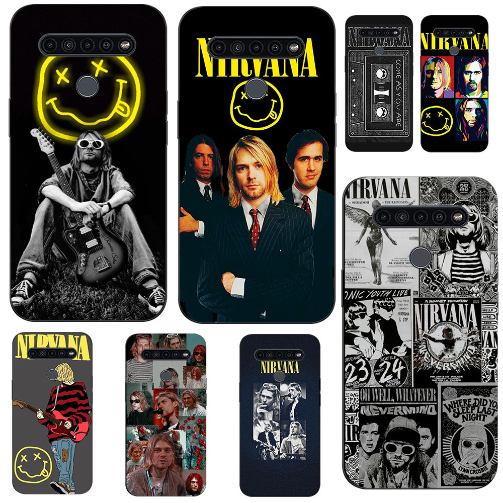 สําหรับ LG K41S K51S 2019 กรณีโทรศัพท์ปกหลังซิลิคอนสีดํา Tpu Nirvana Kurt Cobain