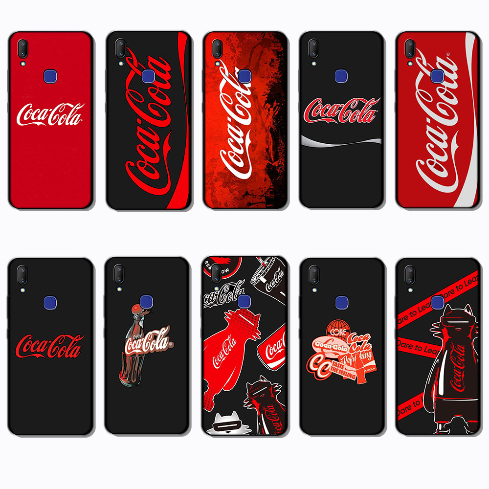 Vivo V5 V7 Plus V9 V11i V11 V15 Pro coca cola Slim Black Border TPU Soft Case | โทรศัพท์เปลือยรู้สึก