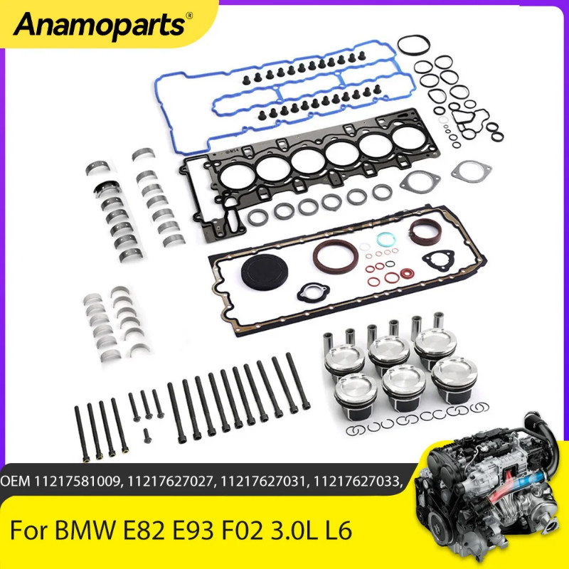 Engine Parts Rebuild Overhaul Pistons Gasket Kit Fit 3.0 L L6 Gas N54 For BMW 335i E60 E61 E82 E88