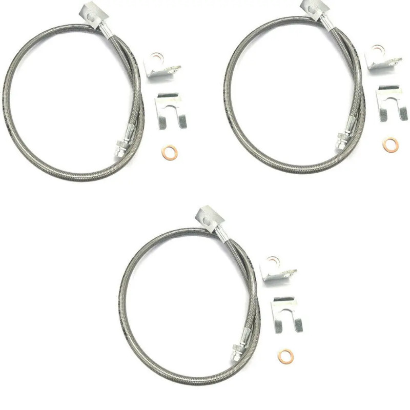 89715 Extended Stainless Brake Lines Front/Rear fits w/ 4-6" of Lift for 1987-2006 Jeep Wrangler TJ