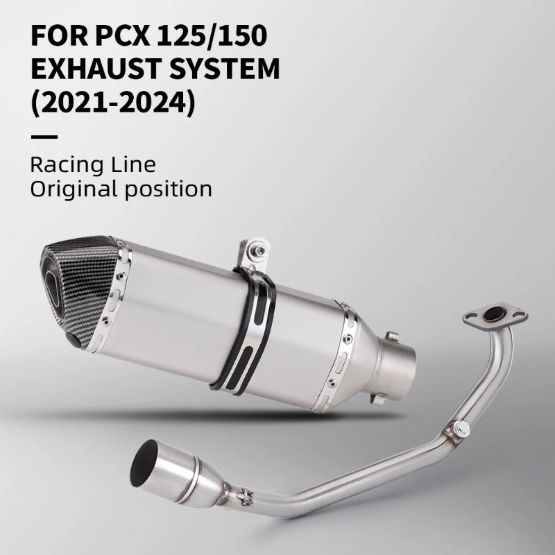 Motorcycle fully exhaust 125 150 PCX125 PCX150 2021-2024 Front link pipe stainless steel muffler