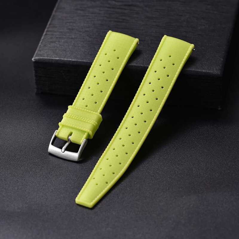 C FKM Tropical Glow Luminous Watch Strap 20Mm 22Mm Diving Breathable Sports Bracelet FKM Rubber Wat