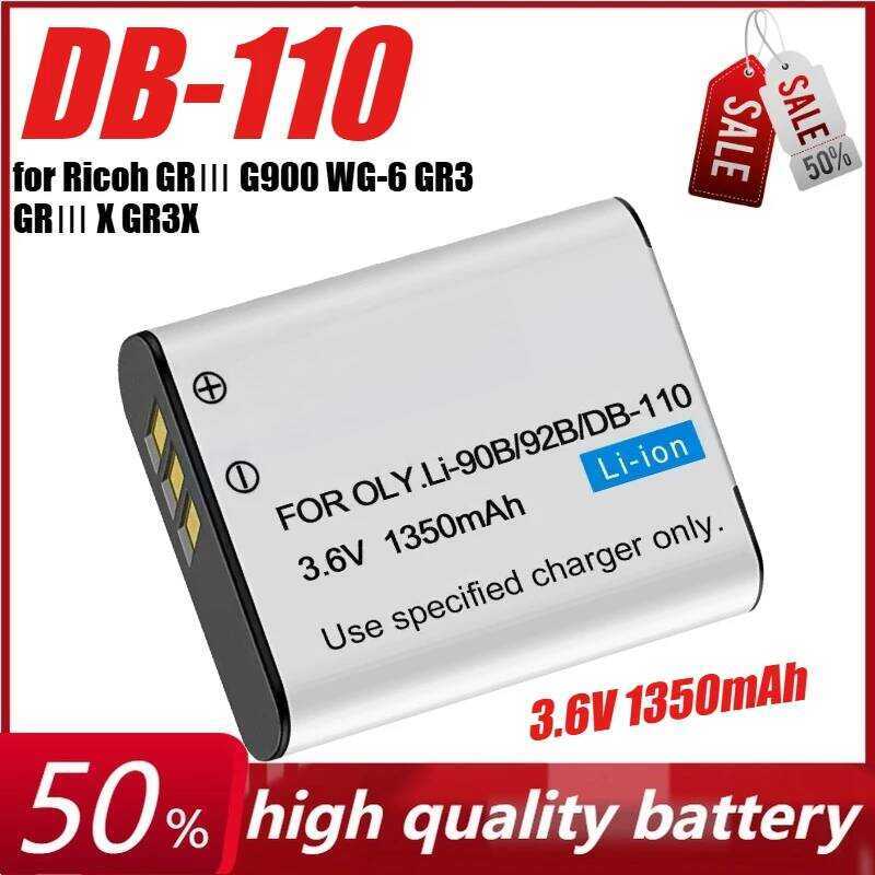C 3.6V 1350Mah Db-110 Battery For Ricoh Grⅲ G00 Wg-6 Gr3 Grⅲ X Gr3x Camera + Dual Charger