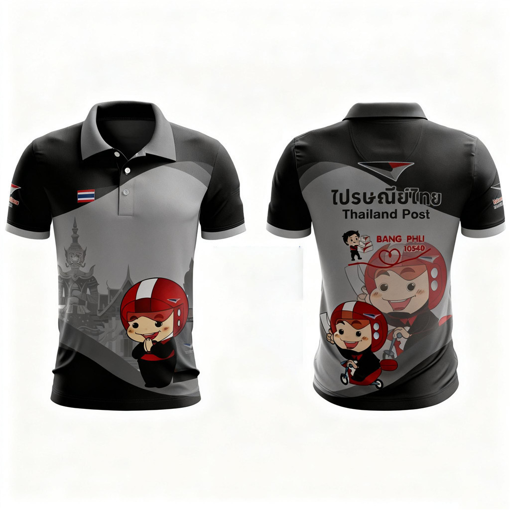 เสื้อโปโลพนักงานไปรษณีย์ ทำจากผ้าระบายอากาศได้ดี สวมใส่ง่าย