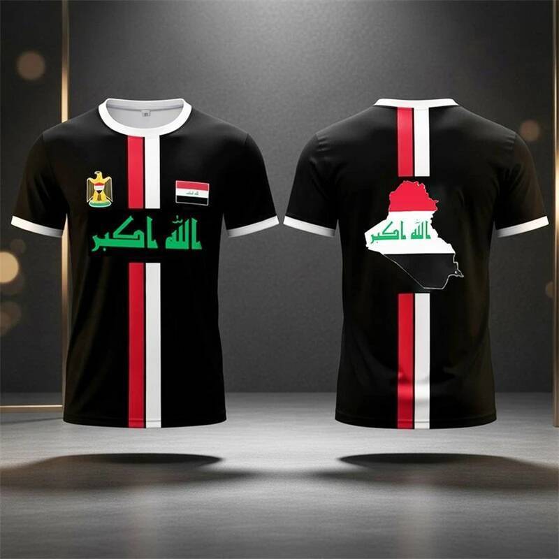 2026 ใหม่ Irac Flag พิมพ์เสื้อยืดผู้ชายฤดูร้อนกลางแจ้งฟุตบอลการฝึกอบรม Jersey Breathable Quick-Dryin