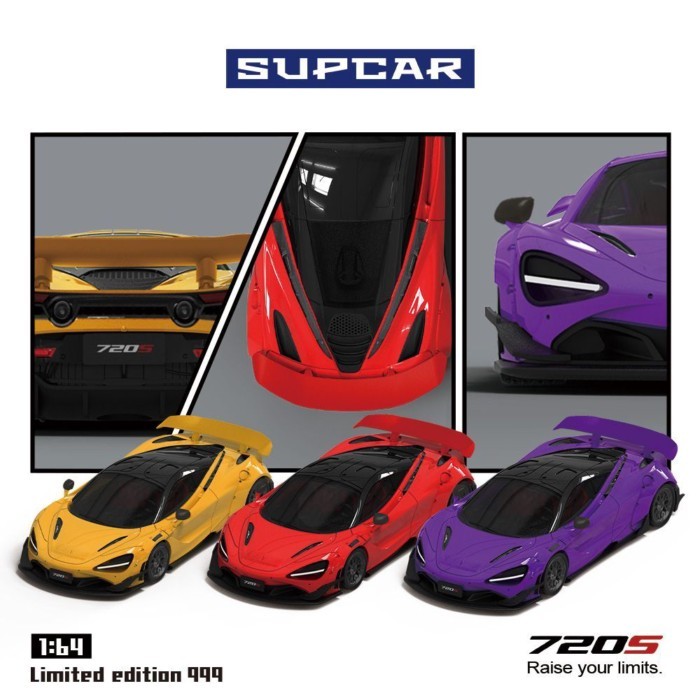 พร้อมสต็อก SUPCAR 1: 64 McLaren McLaren 720S โมเดลรถอัลลอย