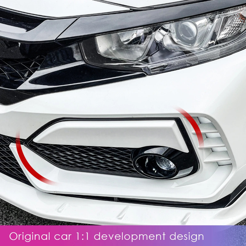 Car Body Kit Front Bumper Fog Light Cover Trim Mugen Style For Honda Civic 10th Gen FK7 Type R Kit