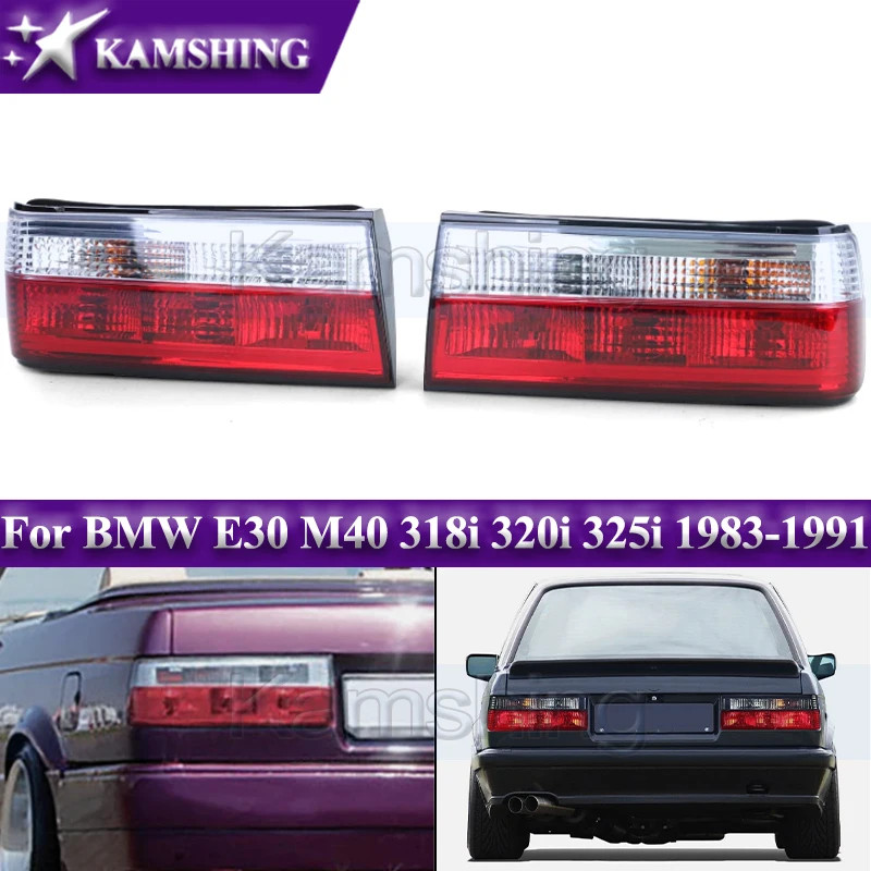 Kamshing 1pair Rear Bumper Taillight For BMW E30 M40 318i 320i 325i 1983-1991 Rear Brake Lamp Stop