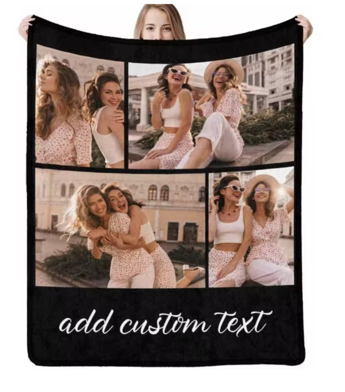 การปรับแต่งฟรีสําหรับของขวัญที่ระลึกภาพถ่าย BFF - Collage BFF ผ้าห่มสักหลาดธีมภาพถ่าย, ผ้าห่มฤดูหนาว