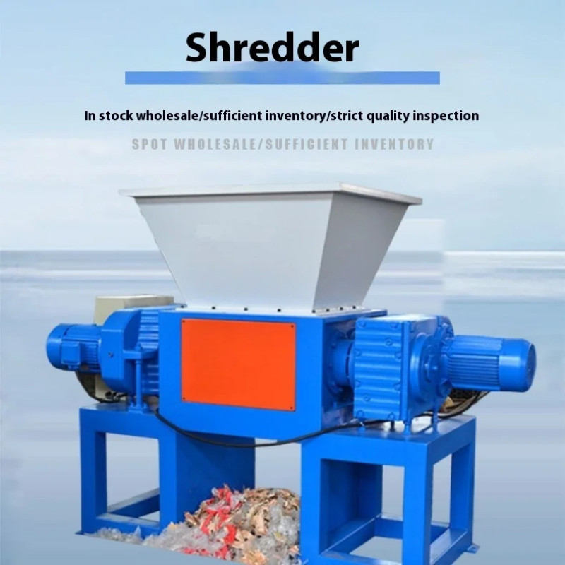 Large Double Axis Crusher, Coconut Shell Wood Pallet Shredding Equipment, Tire Crusher
