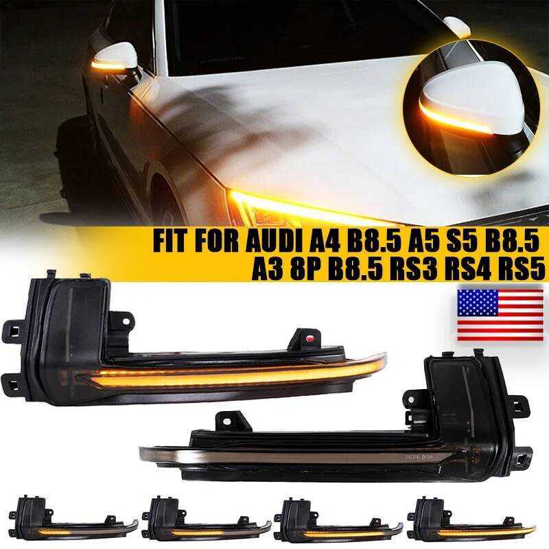 C 1 Pair Dynamic LED Turn Signal Light Mirror Indior For Audi A4 A5 S5 A3 8P B8.5 Sequential Side M