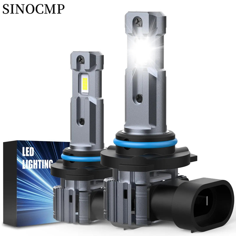 2pcs HLC5F 9005 LED Headlight Bulbs Brighter Wireless Headlight Bulbs 20000LM 6500K Mini Car Headla